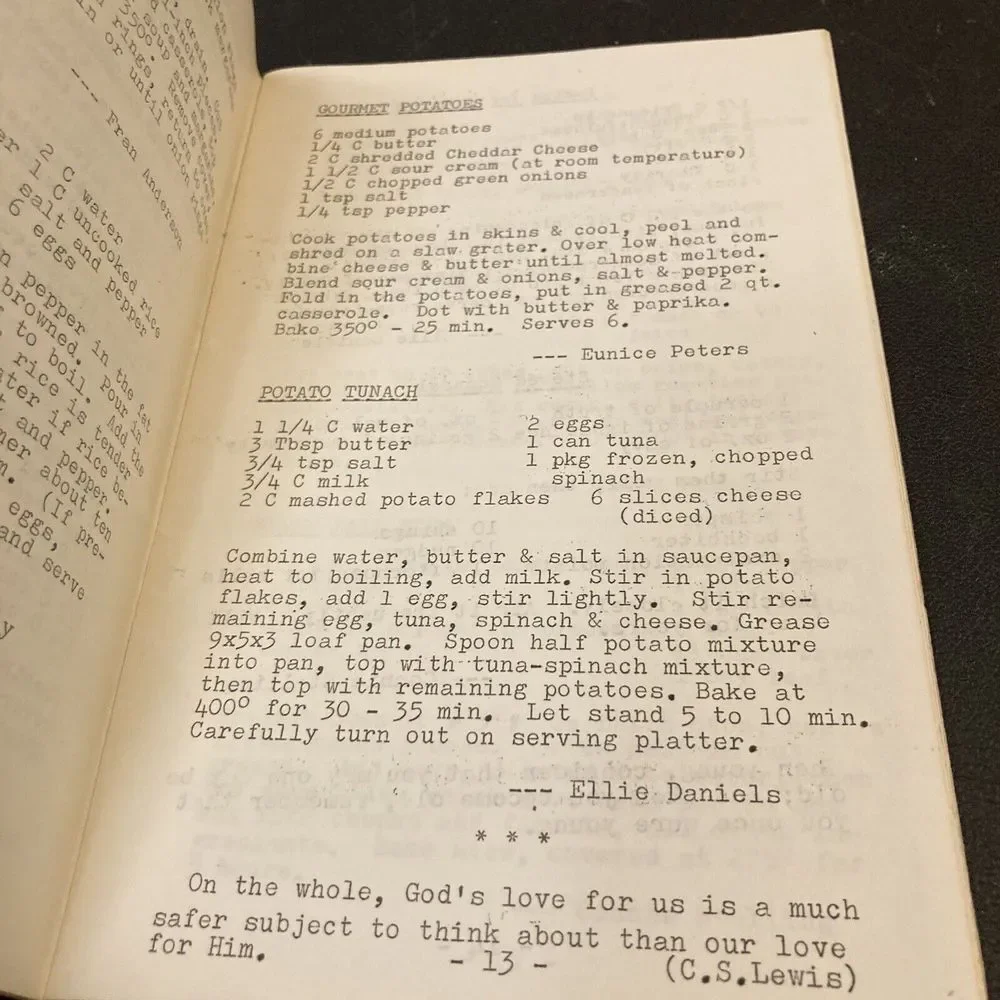 Oakdale United Presbyterian Recipe‎ Cookbook 1980 Pittsburgh PA Community Church